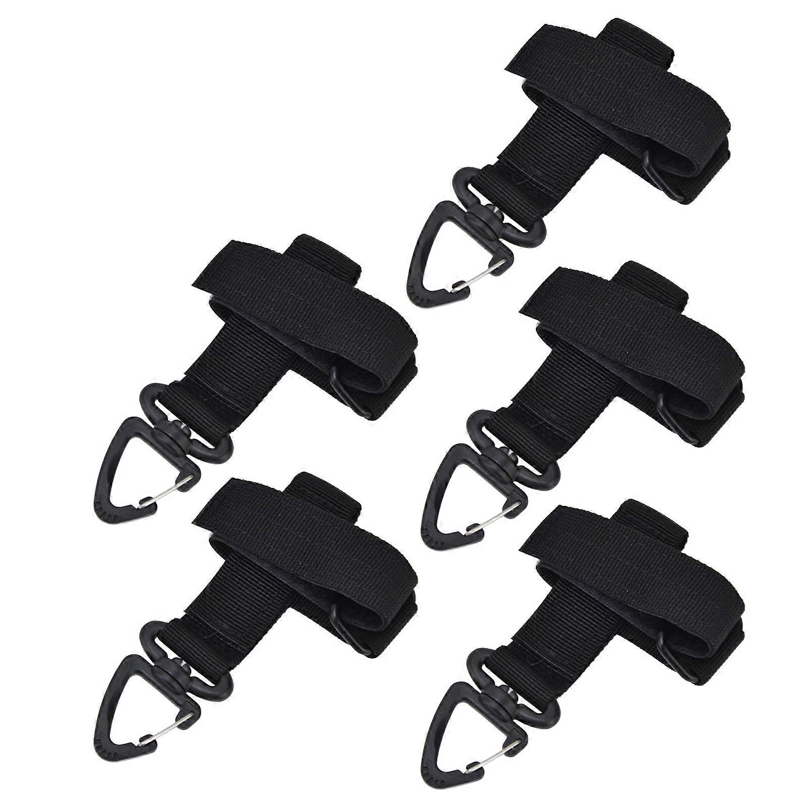 Adjustable Nylon Glove Hook Safety Clip Black 5pcs Set