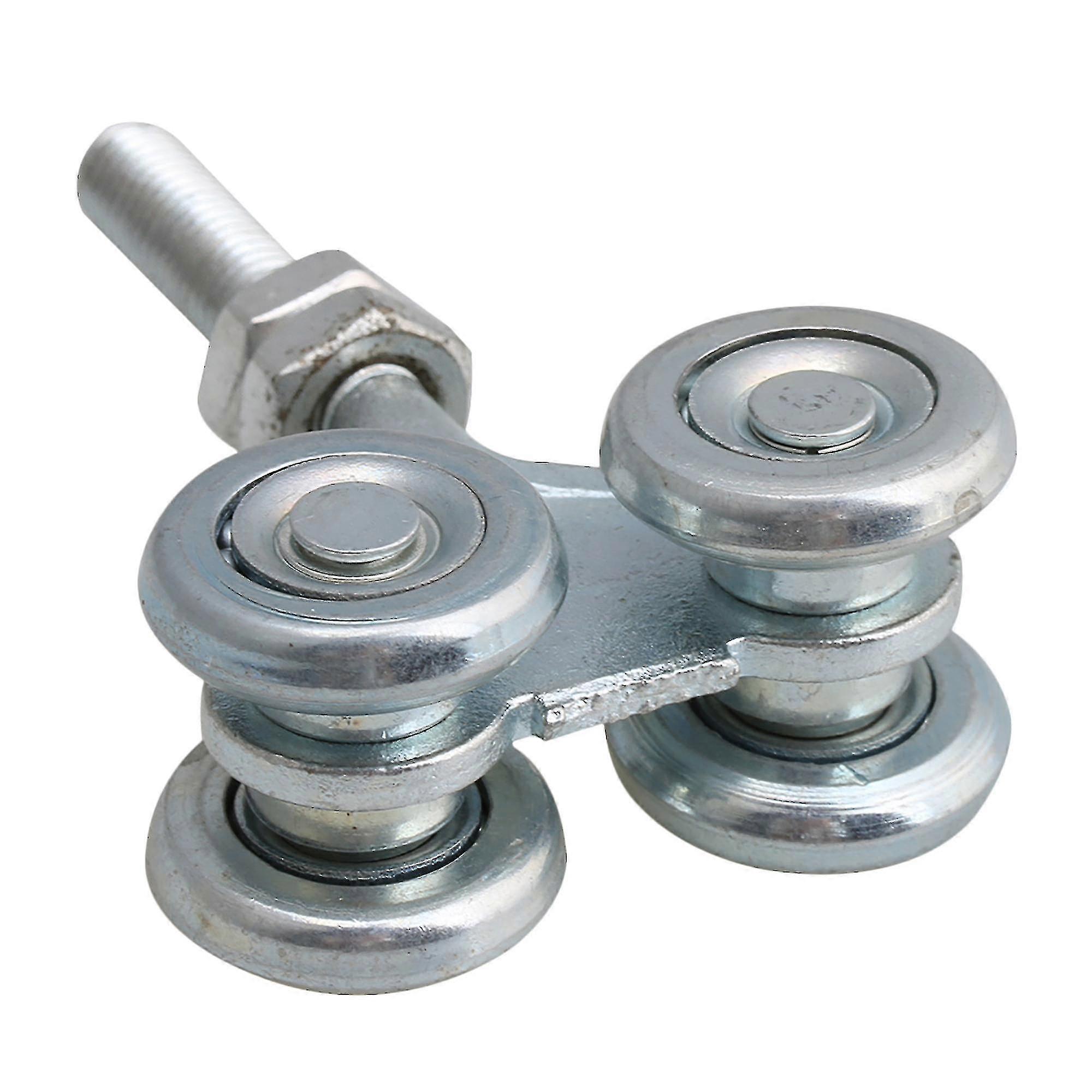 4X Sliding Track Roller Hanging Barn Door Rail Trolley Wheel H4-3 Silver
