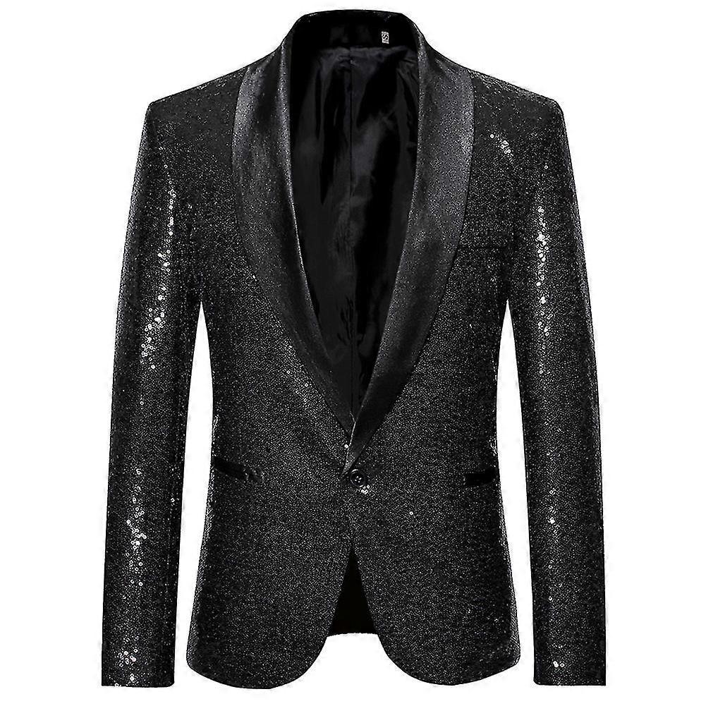 Moda męska Sequin Casual Blazer Wediing Celebration Suit Jacket