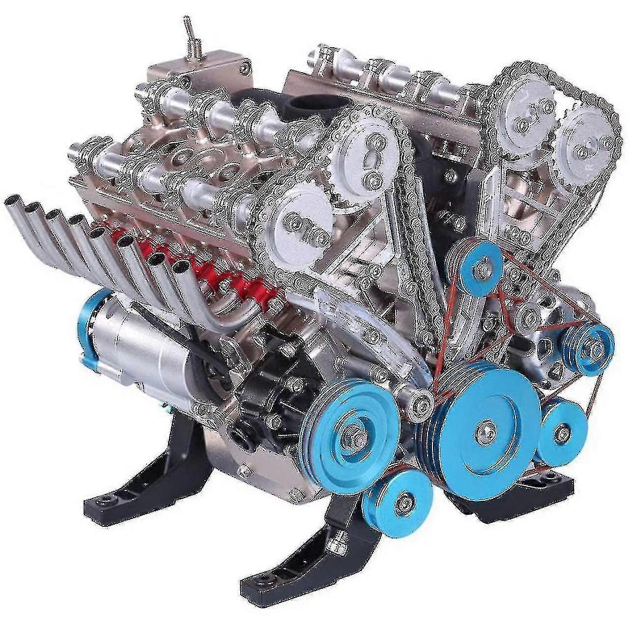 Voksen harpiks ornament mini inline åtte sylindret motor modell kit leketøy.