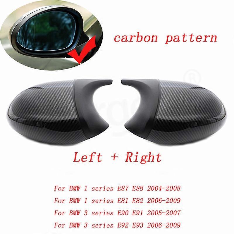 Carbon Fiber Pattern Black Side Mirror cover Caps Replacement for BMW E90 E91 E92 E93 E81 E87 E82 E88 3 1 Series M Accessories