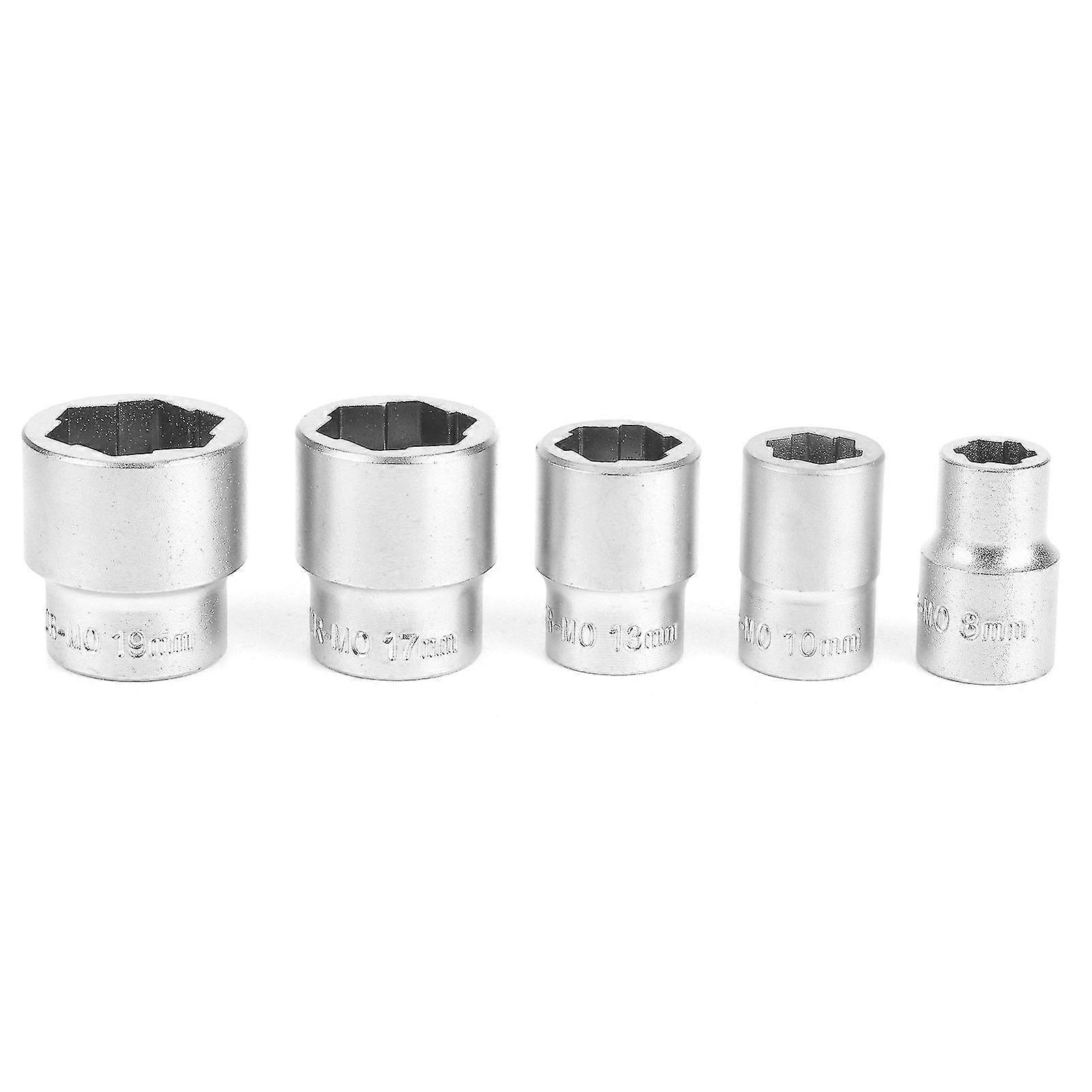 5pcs 38in Diameter Bolt Nut Remover Socket Kit - Stripped Bolt Nut Extractor Set - 8mm10mm13mm17mm19mm Socket Sizes