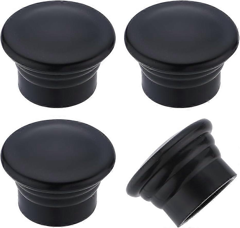 Plastic Curtain Rod Heads Round Drapery Pole Finials Black 49x32mm Inner Diameter: 28~29mm