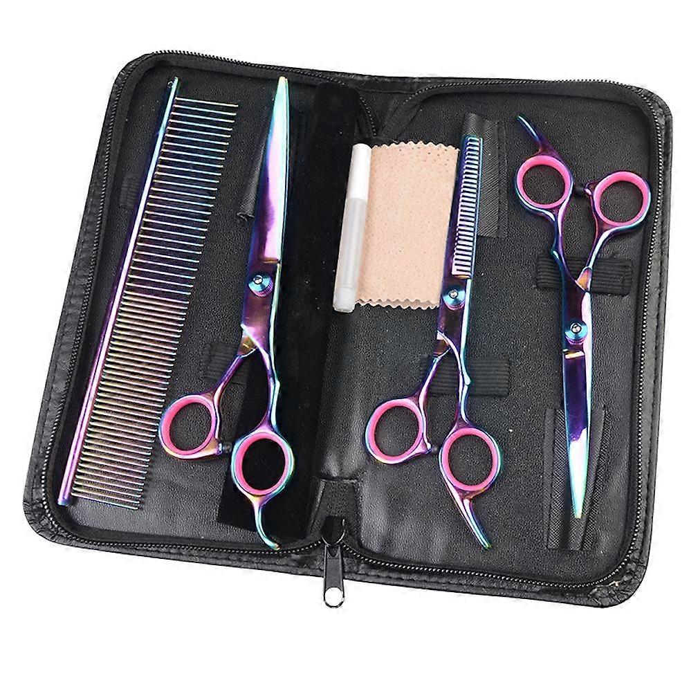 4pcs Set Pet Dog Scissors Stainless Steel Pet Cat Hair Grooming Tools