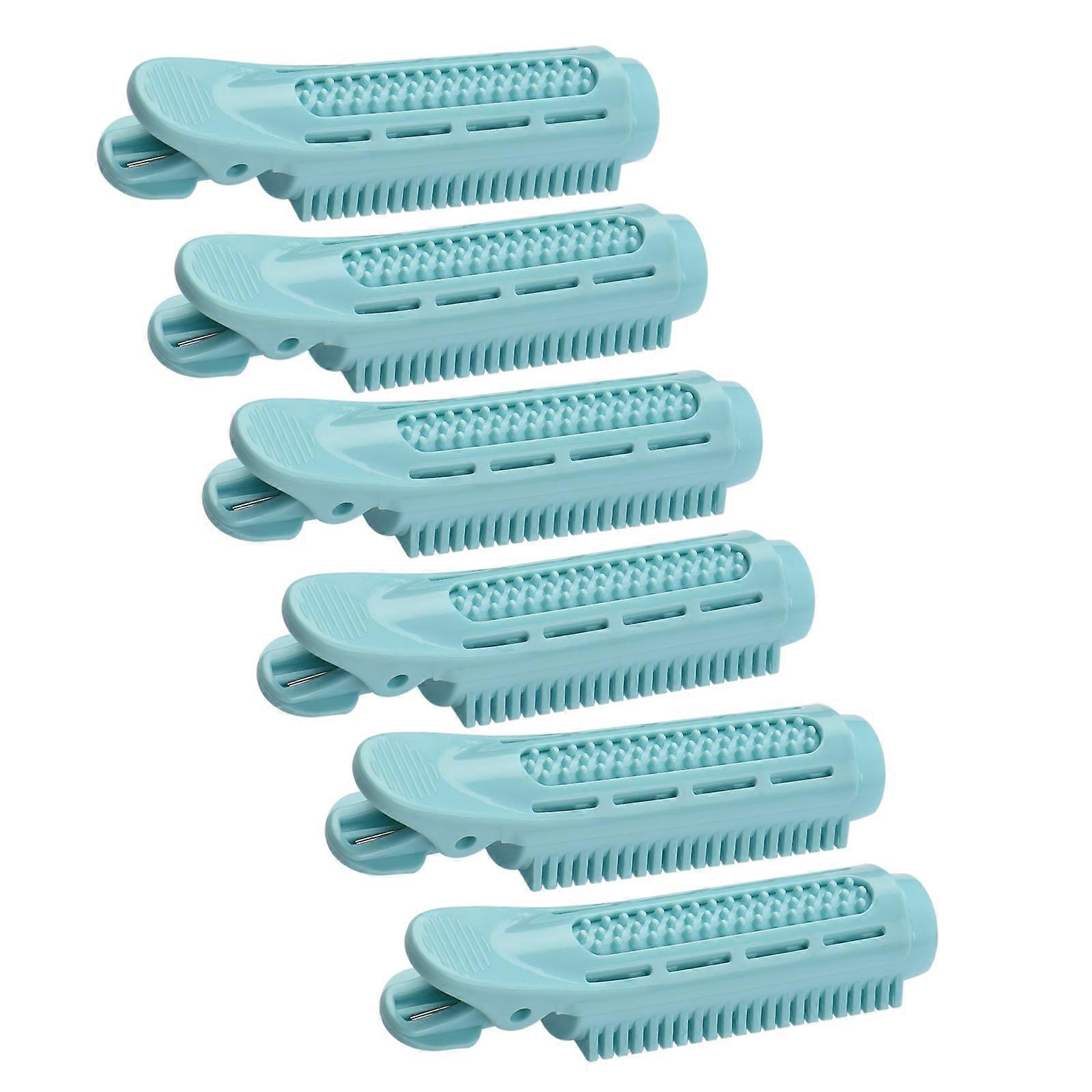 6-pack hårrullar set hårgrepp klämmor salong frisör papiljotter kit DIY Curling Tool för hårstyling