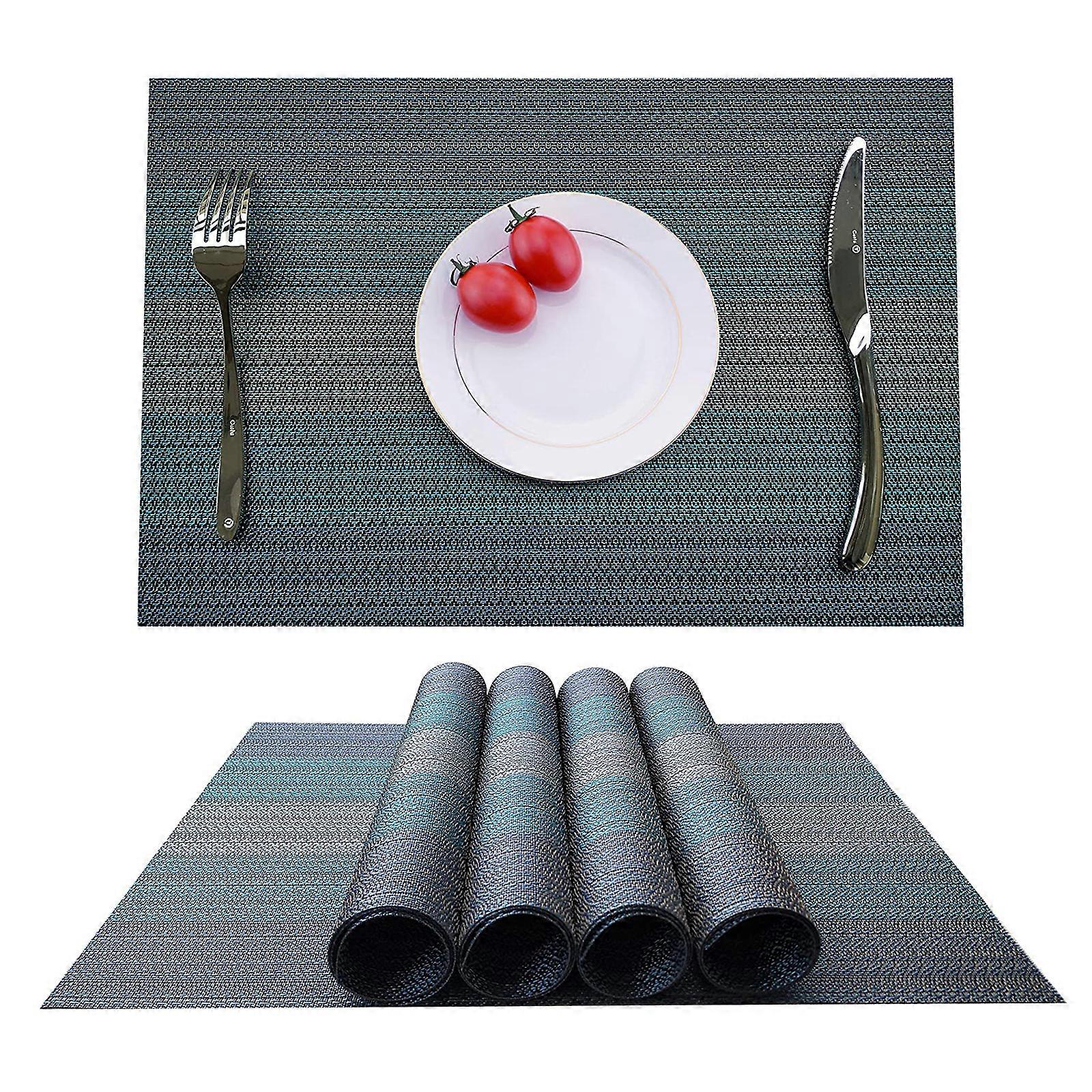 Set of 4 Placemats Non-Slip Washable Heat Dirt Resistant