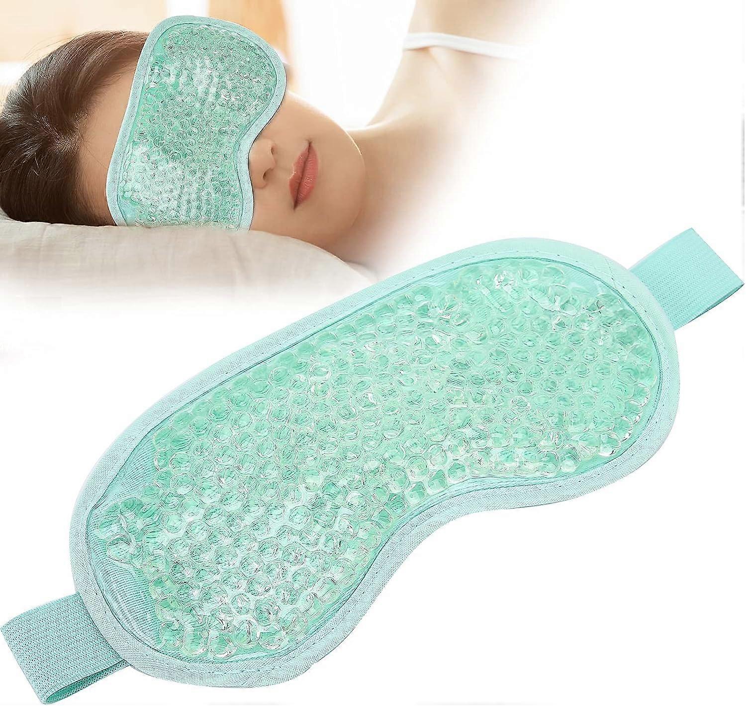 Gel Eye Patches, Cold Pack, Hot Pack, Gel Eye Mask, Puffy Puffy Eyes, Plush PVC Ice Bag, Eye Protection, Green Ice Beads
