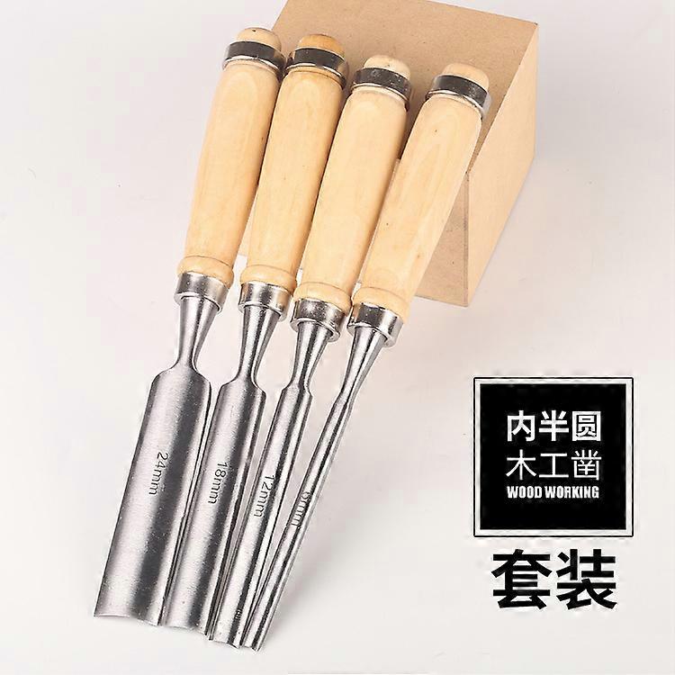Half Round Wood Chisel Set, 6-12-18-24mm