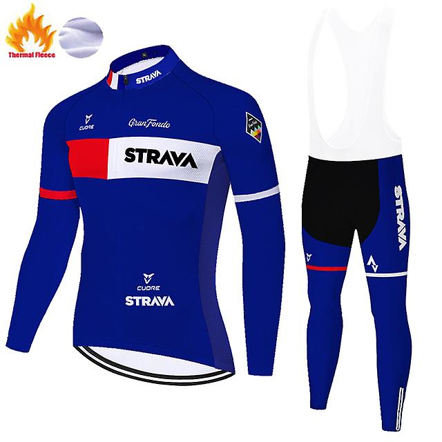 Strava Tuta ciclismo uomo manica lunga set di abbigliamento da ciclismo set  di pile termico / blu rosso | Fruugo CH