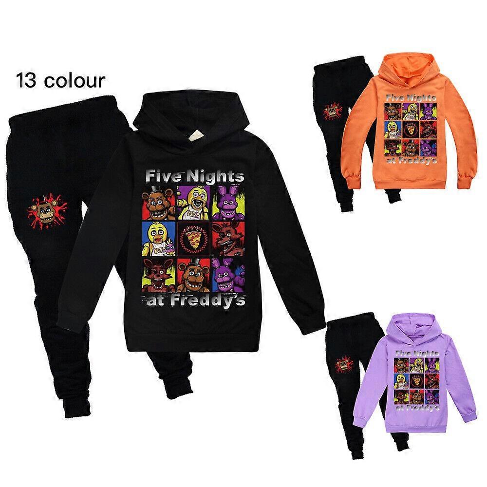 2PC Five Nights at Freddy's FNAF Moletom Casual com Capuz para Crianças Tops Calças Roupas
