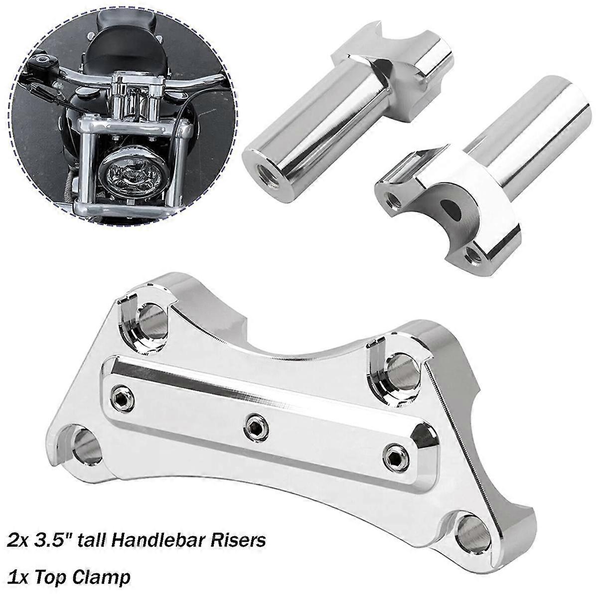 3.5Inch Straight Handlebar Riser Top Clamp for 1Inch Bar Dyna Softail