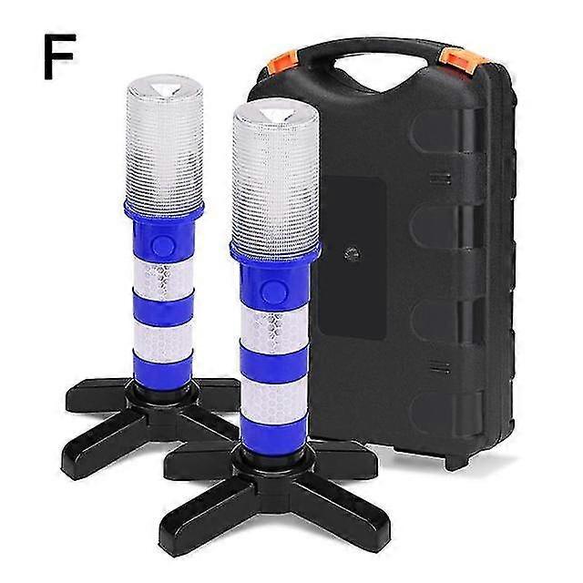 2Pc led traffic light magnetic flashlight emergency baton car warning light road security flashing strobe lamp with storage case-MXBC