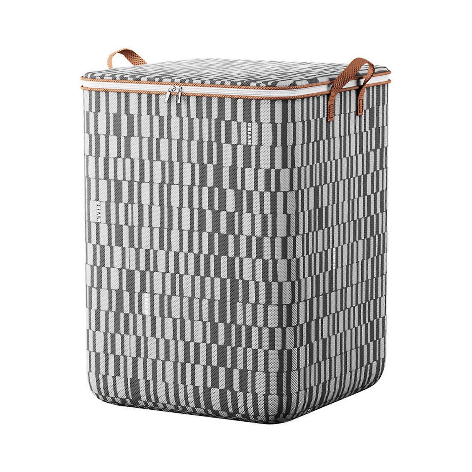 100/140/180L Storage Box with Lid Foldable Clothes Boxes with Double Zip Wardrobe Organiser