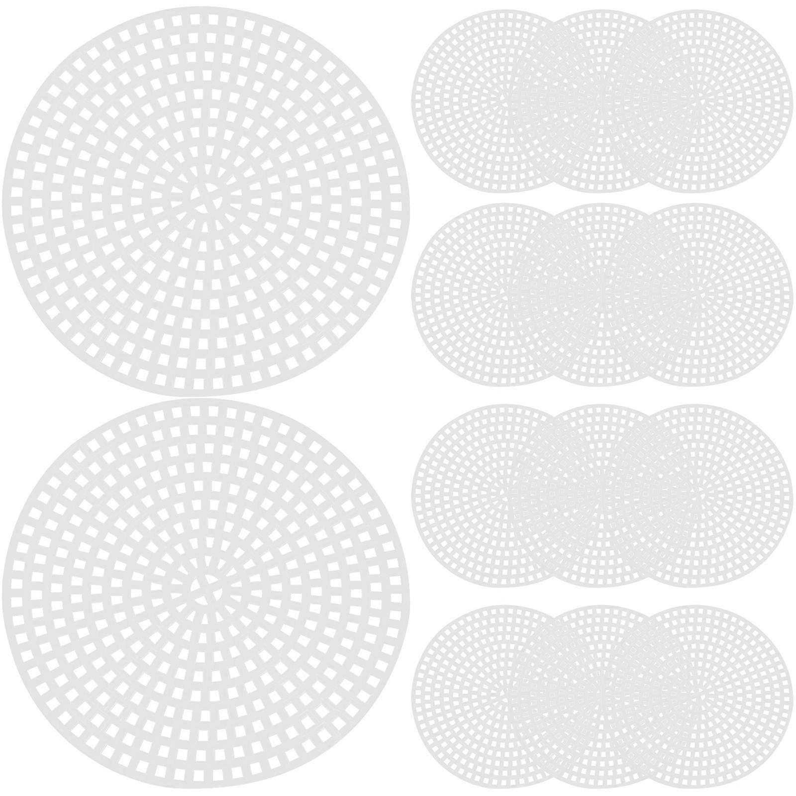 30PCS DIY Round Cross Stitch Plastic Grid Plate 3D Embroidery Mesh Sheet DIY Bag Bottom Liner Board Manual DIY Mesh Piece for DIY Use White Size 7.7cm