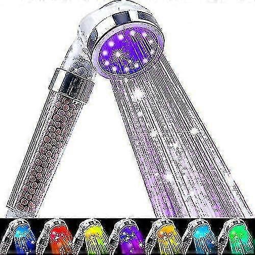 Led brusehoved, med farve skiftende vandbesparende brusehoved filter