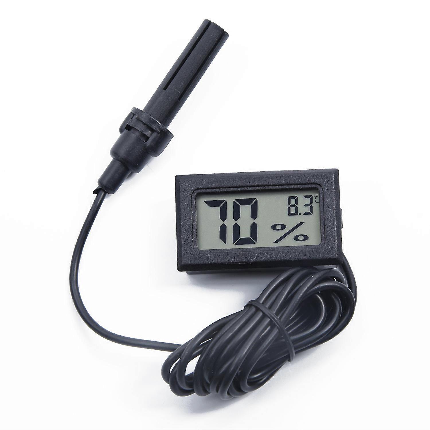 Digital LCD Indoor/Outdoor Humidity Thermometer Monitor Sensor Hygrometer Clock
