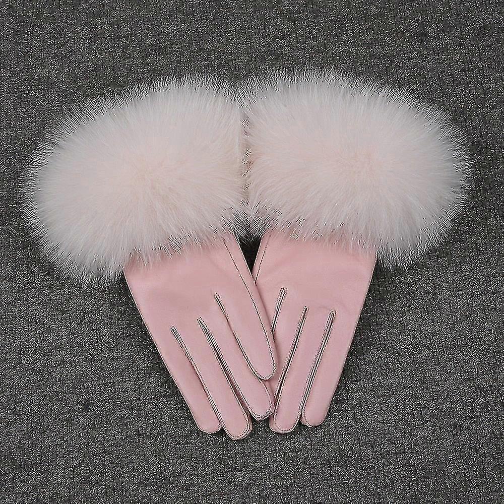 kvinners vinter varm saueskinn &rev pels hansker