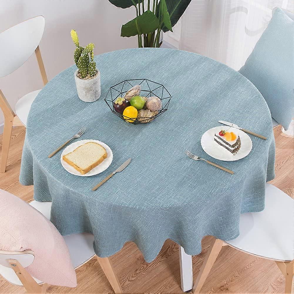 Cotton And Linen Tablecloth, Nordic Style Idyllic Round Table Cover For Restaurant In Your Home