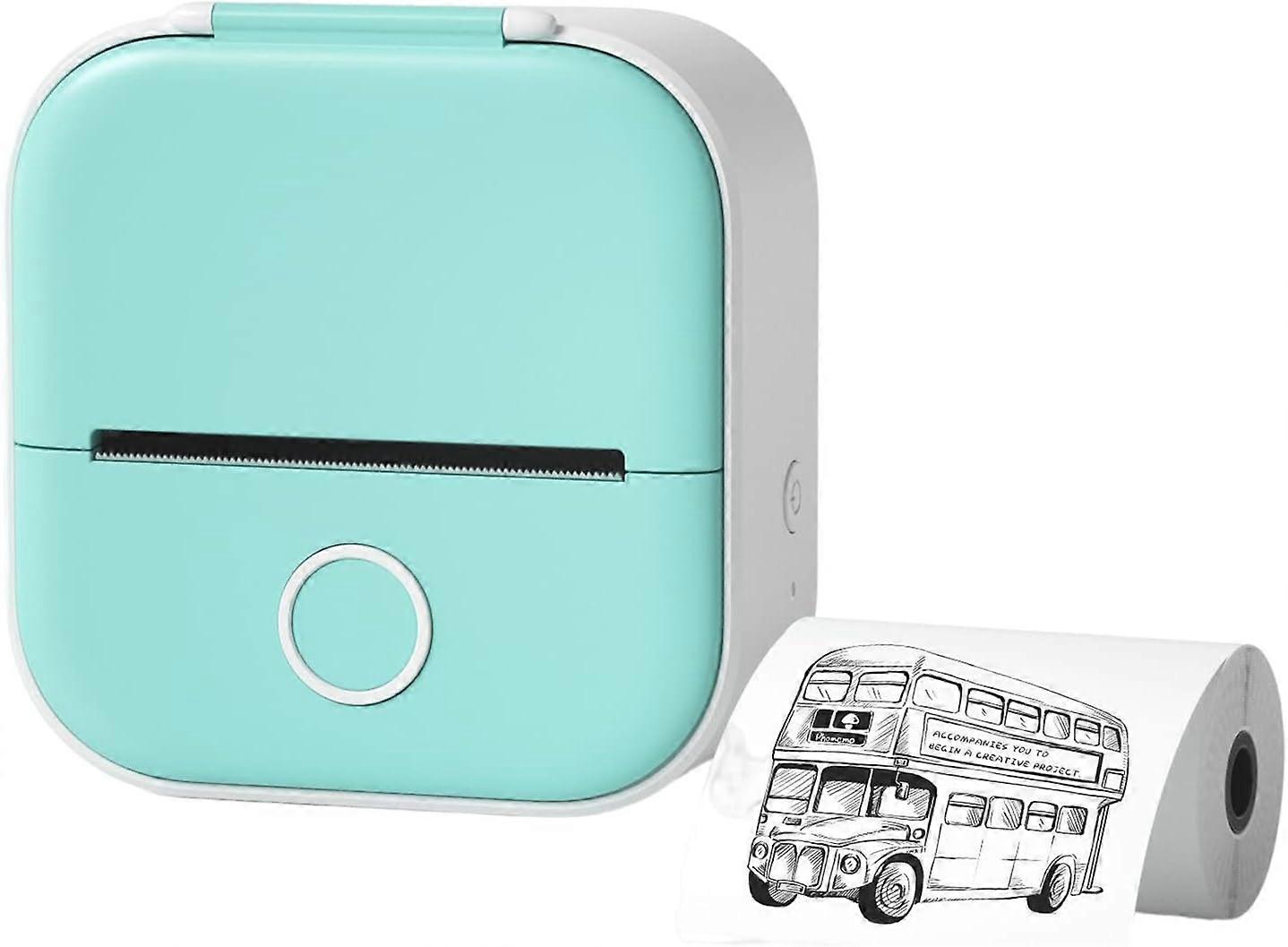 Printer Pocket Printer  Mini Pocket Printer  Inkless Printer  2023 New Portable Instantly Sticker Printer  DIY Scrapbook Cyan