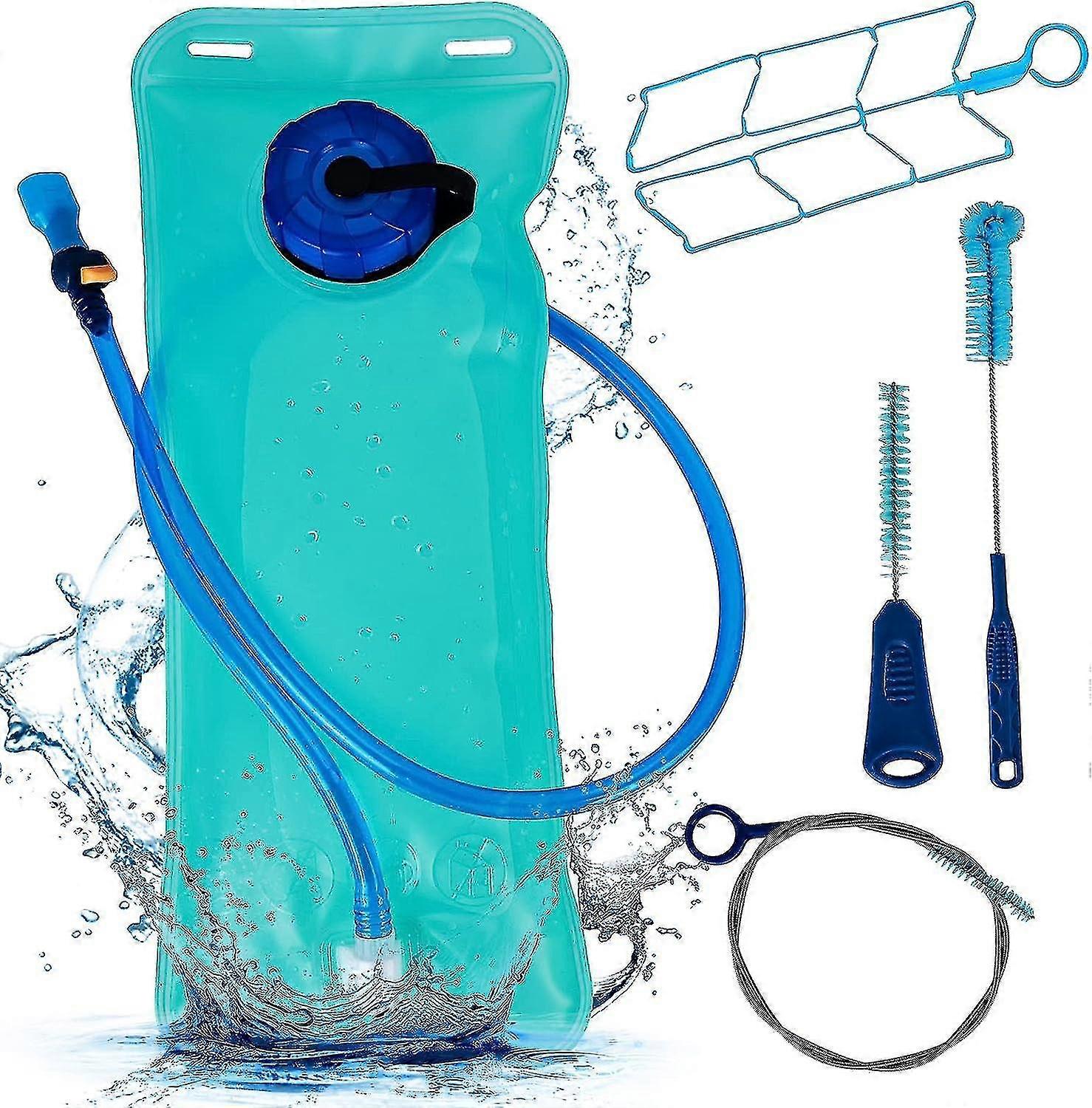 2l ترطيب المثانة فقاعات المياه الرياضية مع صمام لدغة خرطوم وترطيب حقيبة الظهر تنظيف كيت للتخييم تسلق