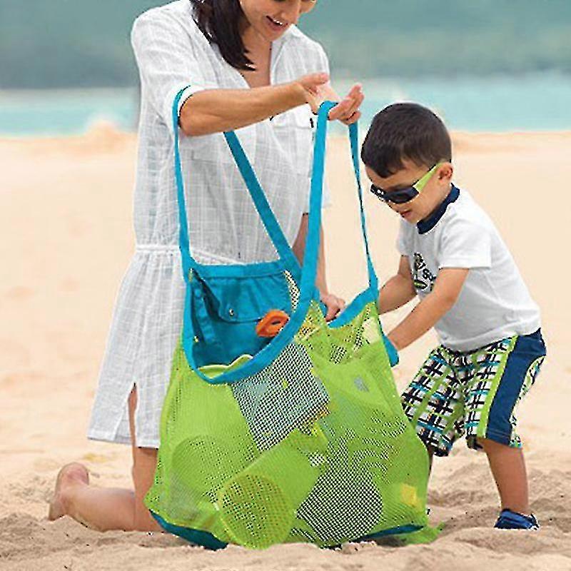 طوي الشاطئ شبكة تخزين حقيبة الكتف لعب الأطفال الملابس حقيبة كبيرة