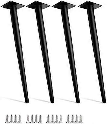 テーブル、デスクチェア、ソファ、キャビネット、ドレッサーベッド、高さ55cm、頑丈でスタイリッシュな黒の脚用の4つの交換用脚の調節可能な金属製家具の脚セット