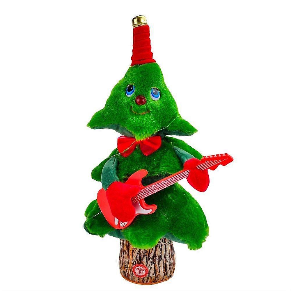 Electric Cancing Christmas Tree Plush Toy Can Sing Record Learn To Speak with Light Gifts for Kids Green Toys
