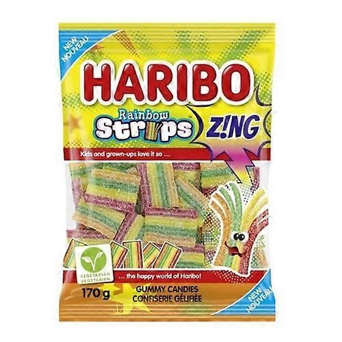 Haribo Zing Rainbow Strips Gummy Candy, 170 Grams (Case Of 12)