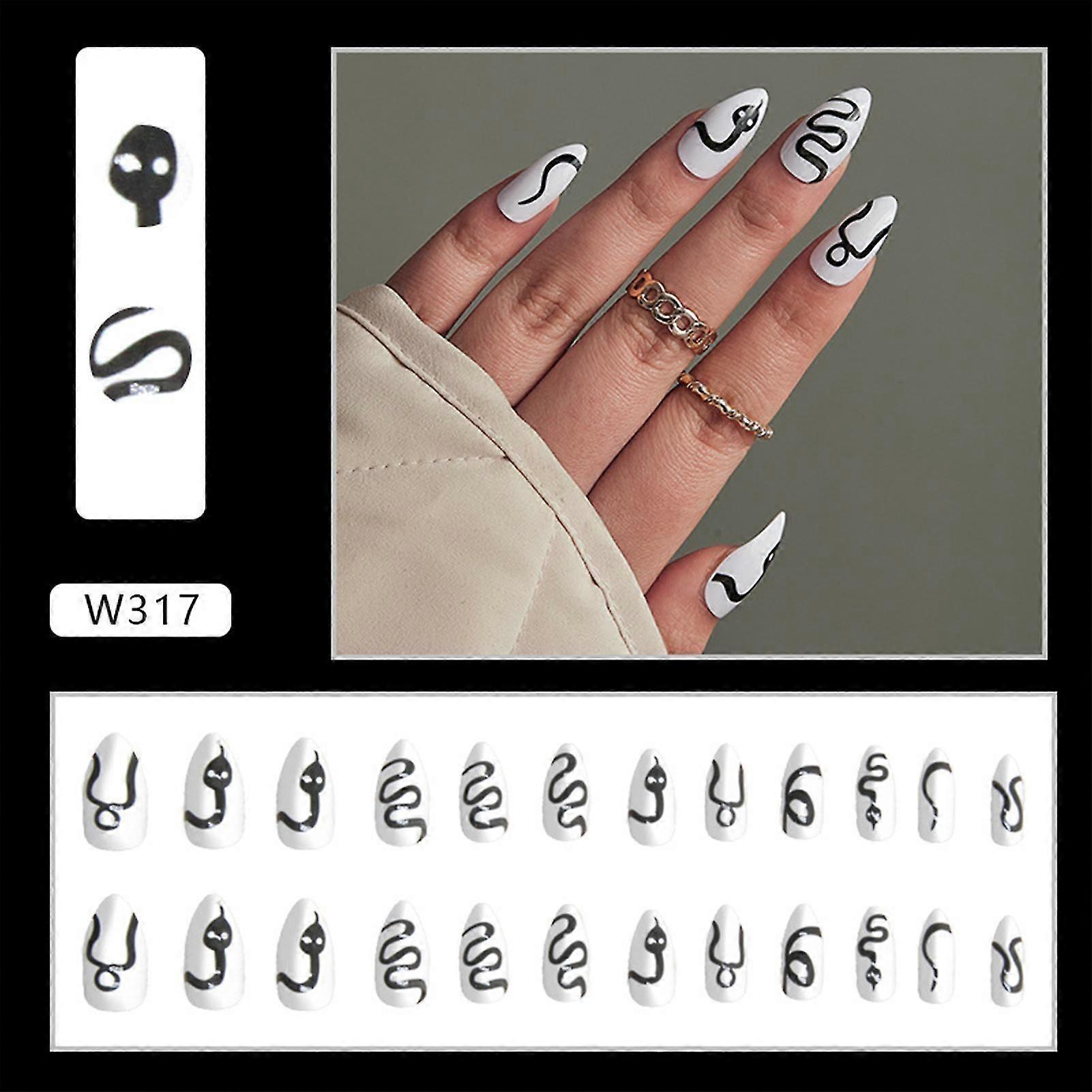 Cool Snake Patterns Fake Nails Waterproof And Scratch-resistant Fake Nails Jelly Glue Model