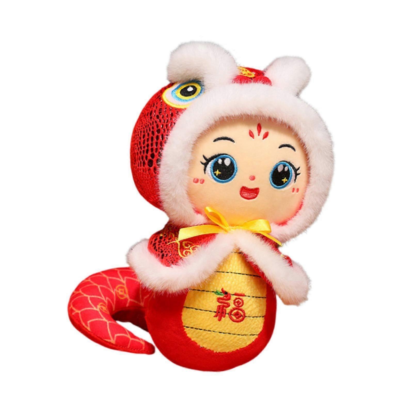 2024 Çin Yılan Peluş Oyuncak Tatil Evi Hatıra Kırmızı için Sevimli Yılan Figür Oyuncak