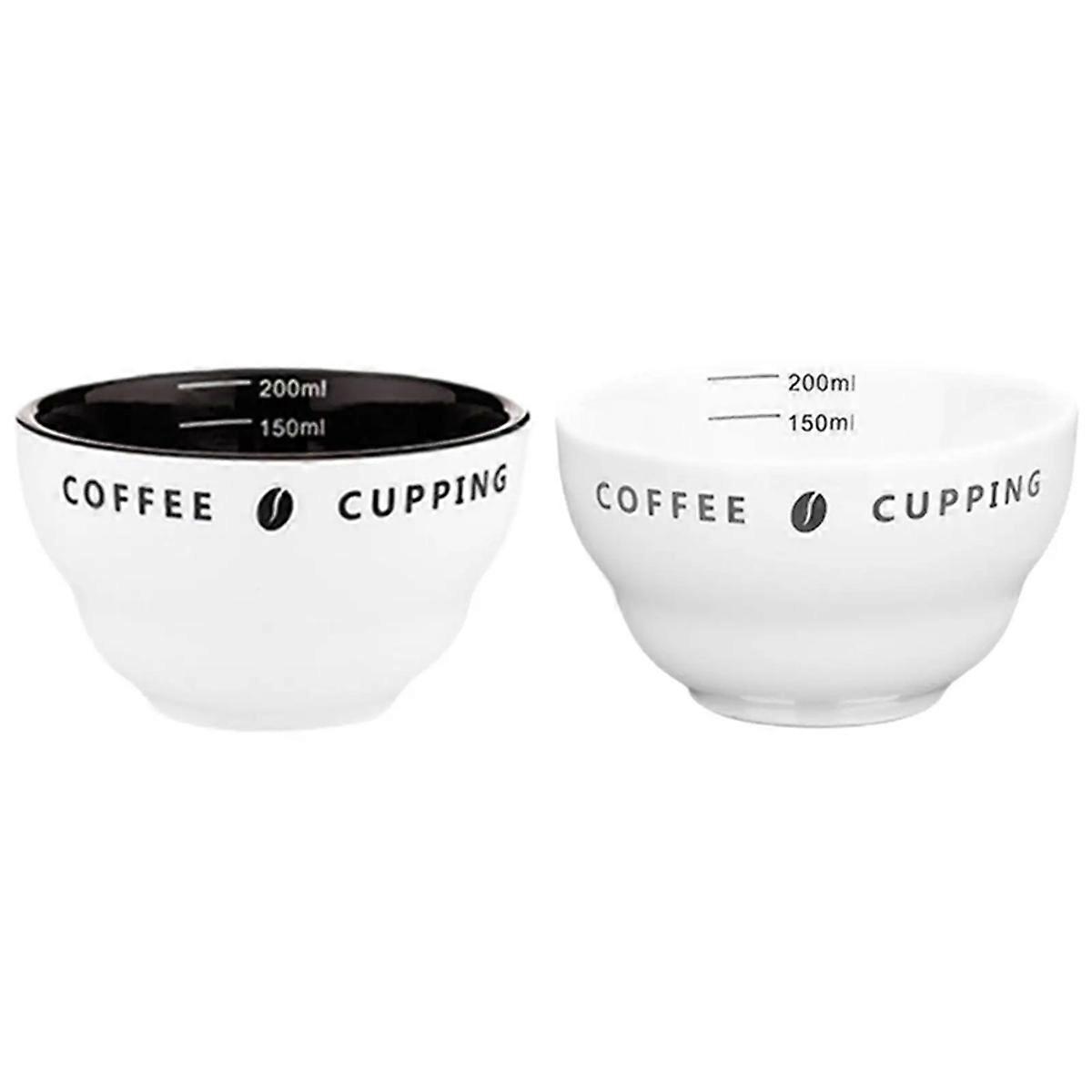 Coffee Cup 200ml Measuring Cup Stackable with Scale Coffee Tasting Bowl Professional Ceramic Coffee Cup Measuring Cup