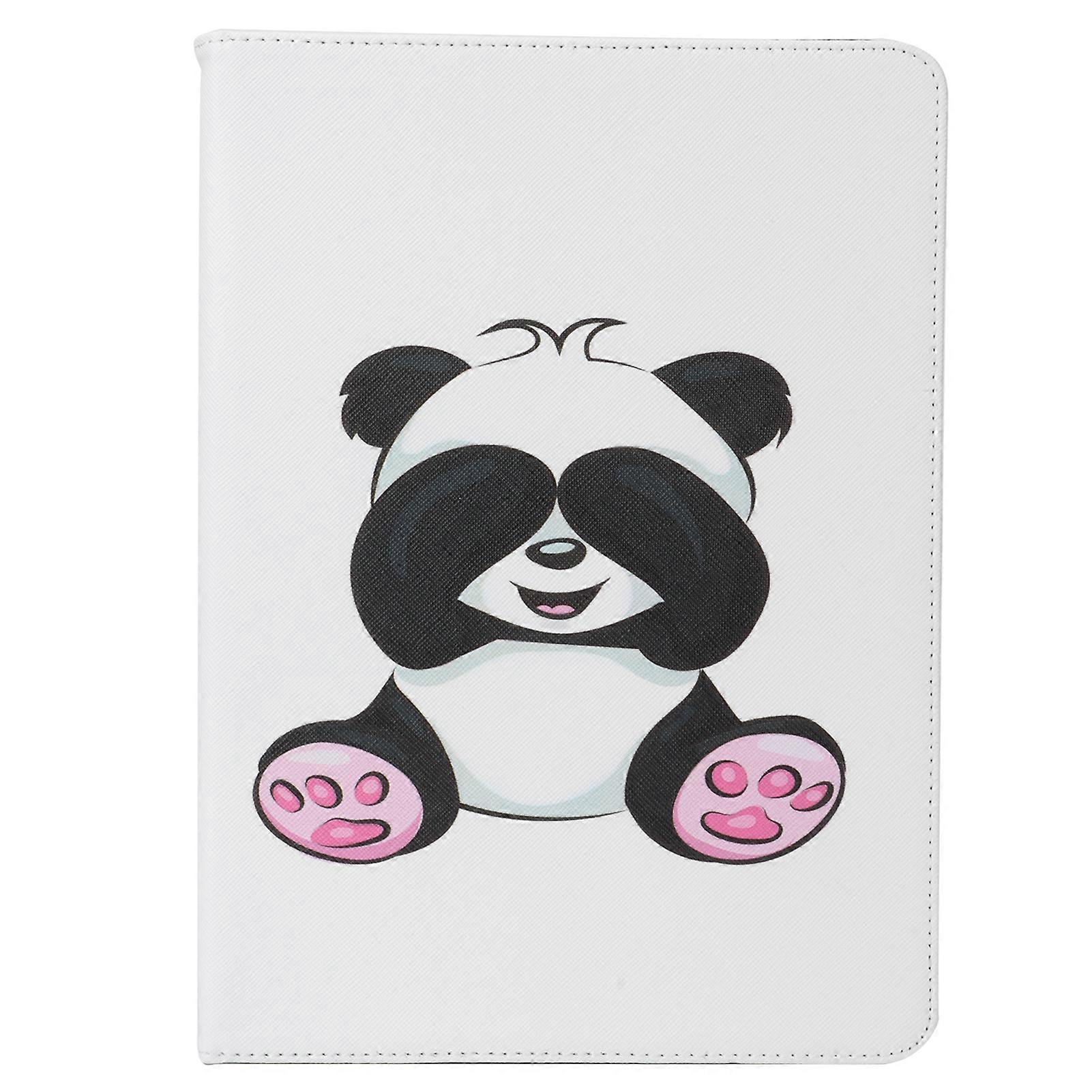 Portable Tablet PU Protective Holster 360° Universal Protection Painted Leather Case for IPad 9th Generationbig Panda