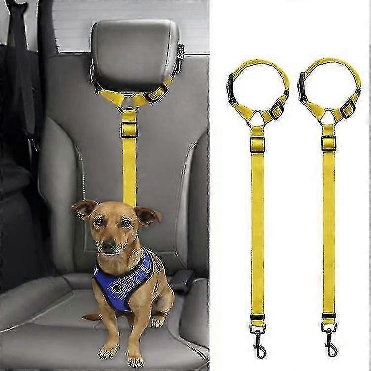 Pet Seat Belt For Car - Adjustable Dog Safety Harness With Elastic Buffer