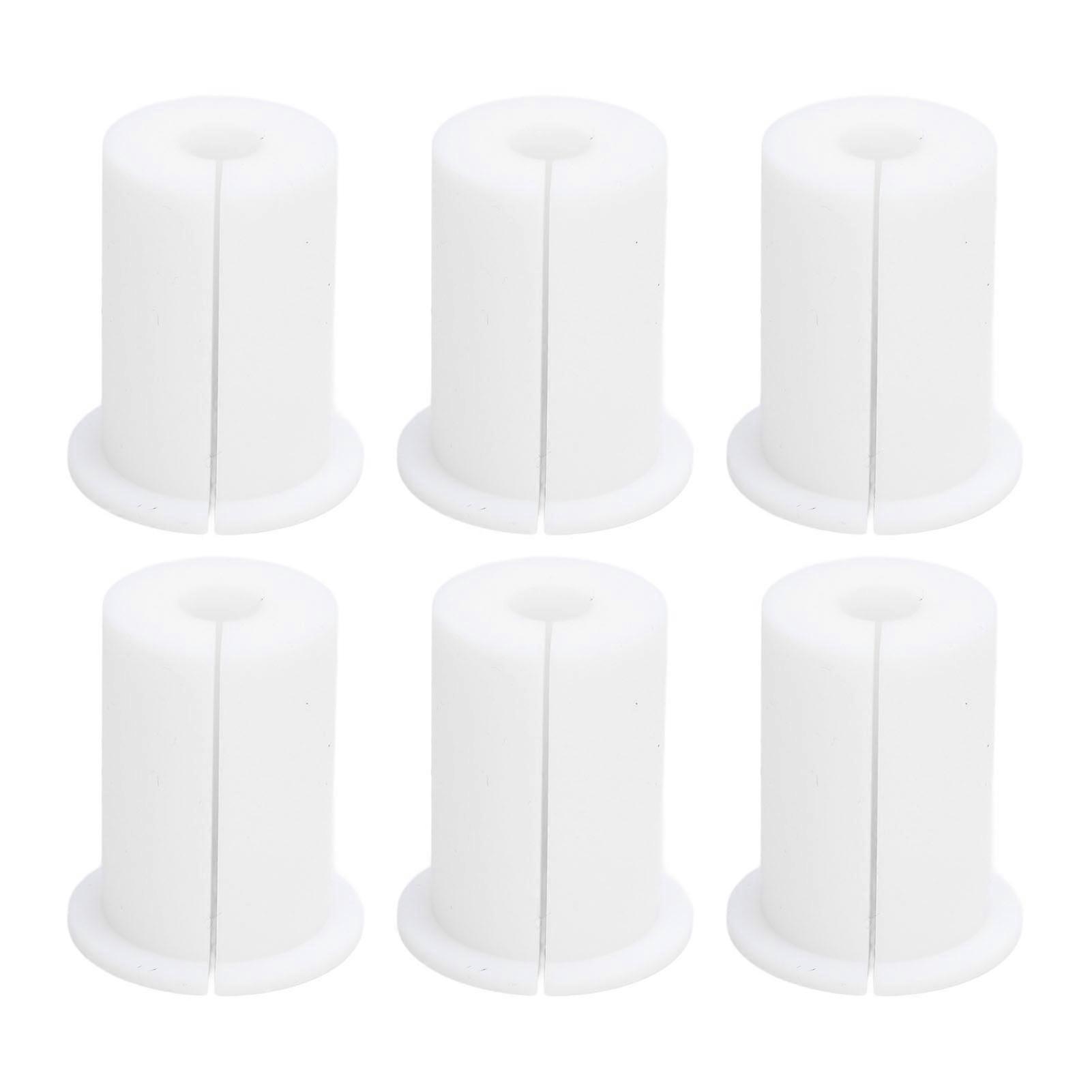 6Pcs Cable Routing Kit 1in Wall Pass Through Bushing Silicone Wire Cord Grommet for Rectangular Satellite Ethernet White