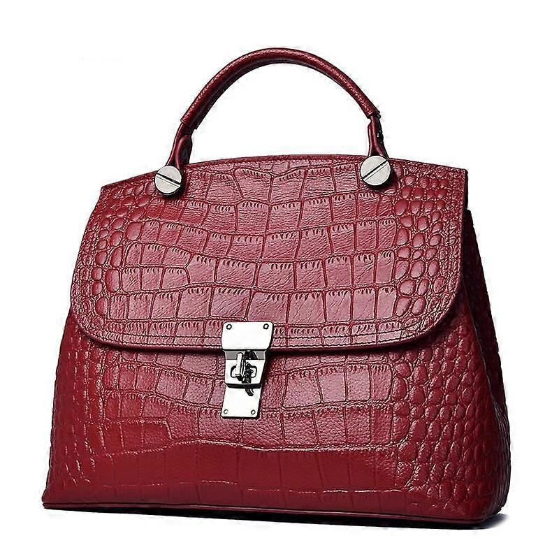 Shoulder Bag Genuine Leather Crossbody Bag Women's Top Layer Cowhide Crocodile Print Handbag