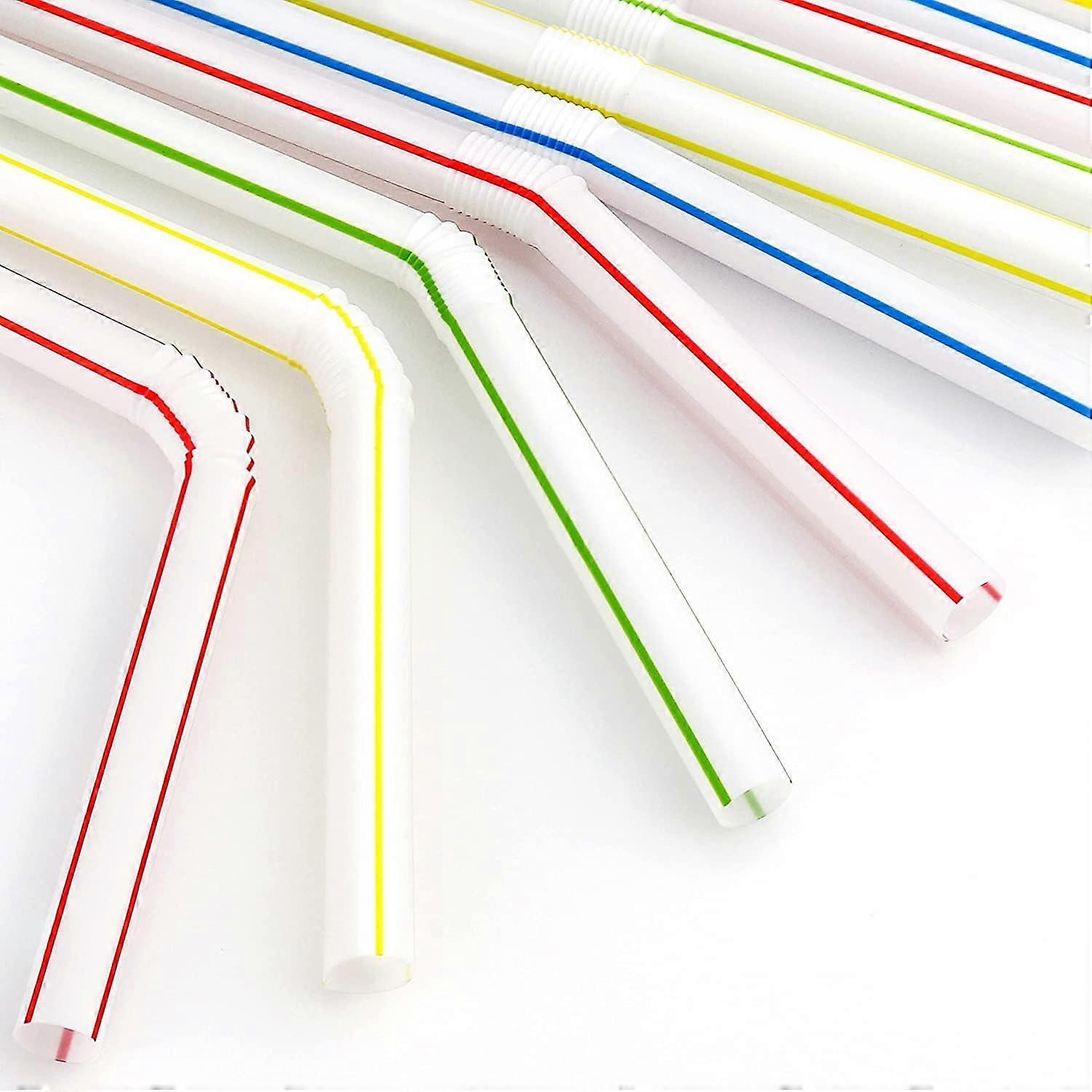 Striped Flexible Food-Grade Straws