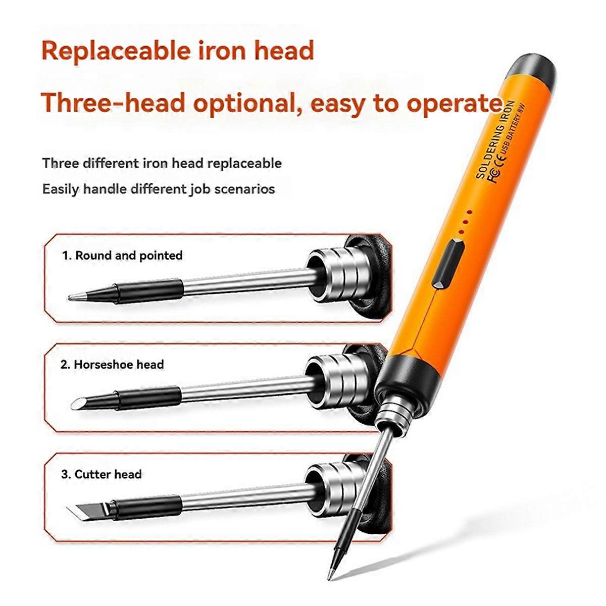 Mini Cordless Soldering Iron Kit USB Portable Soldering Iron LCD Digital Adjustable Temperature Thermostatic Soldering B
