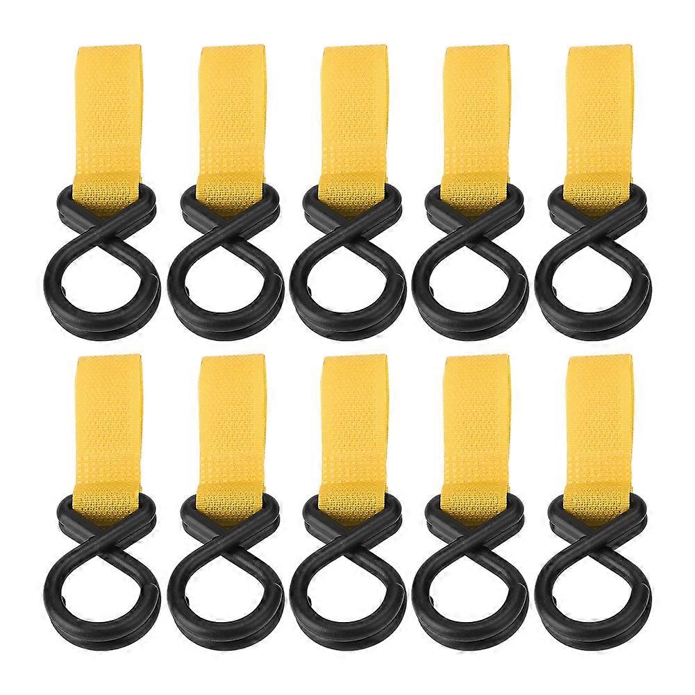 10Pcs/set Stroller Hook Multi Purpose Hooks Hanger for Baby Diaper Bags(Yellow)