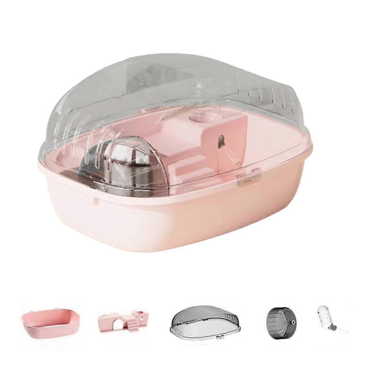 Hamster Cage Running Roller Skating Toy Transparent Castle Suitable Mice Hamster Guinea Pig Small Animals Accessories C