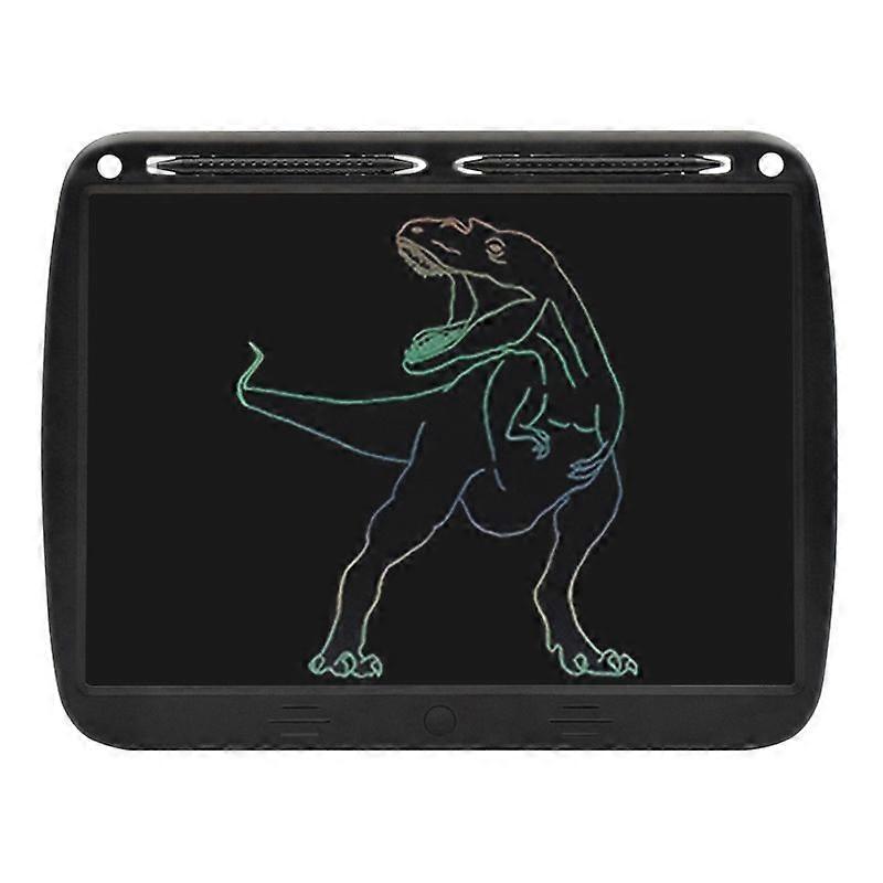 15inch Charging Tablet Doodle Message Double Writing Board LCD Children Drawing Board, Specification: Colorful Lines (Black) Colorful Lines (Black)