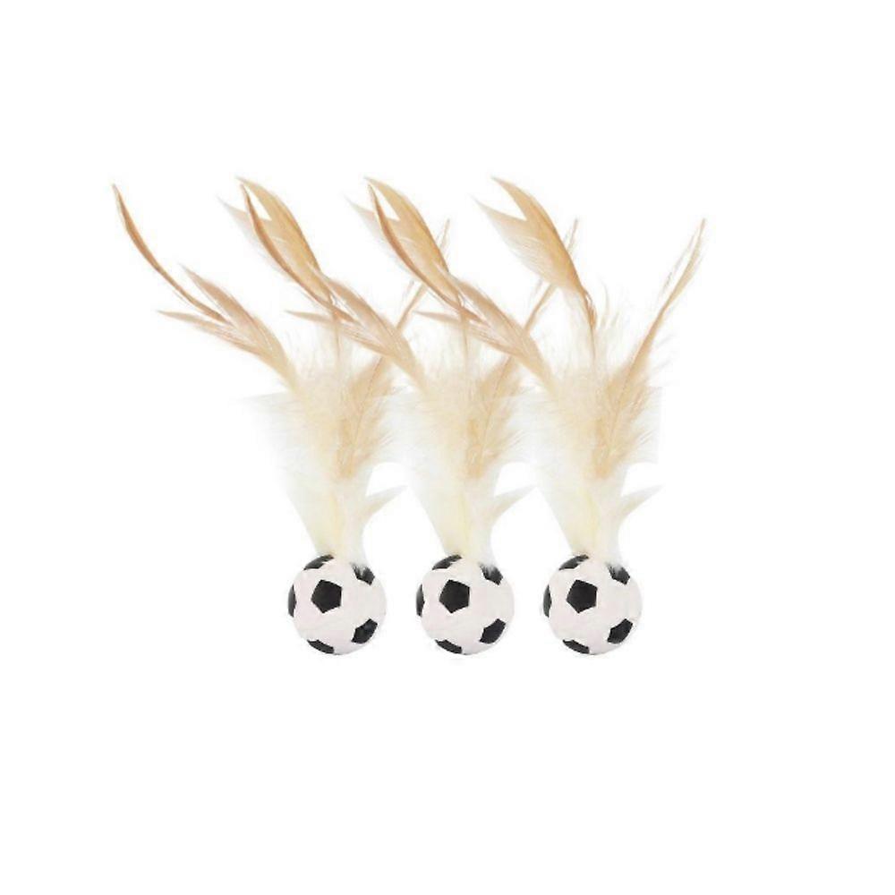 Feather Elastic Balls for Cats,Bouncy Ball Tails Cat Toy Set Stimulating Cat Toy