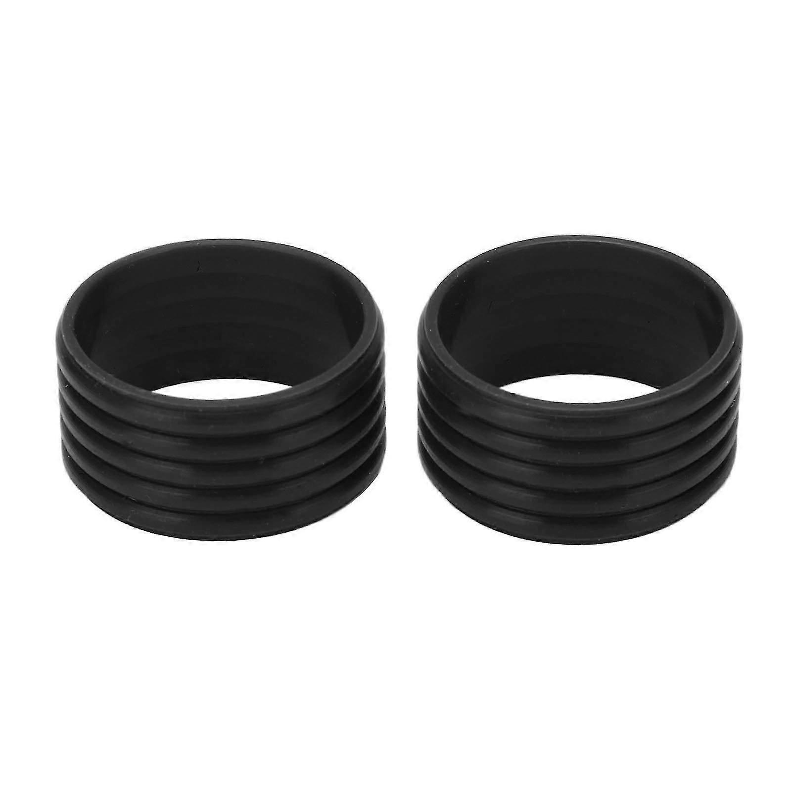 2pcsset Black Silicone Tennis Racket Handle Overgrip with Sweat Absorption and Fixing Ring