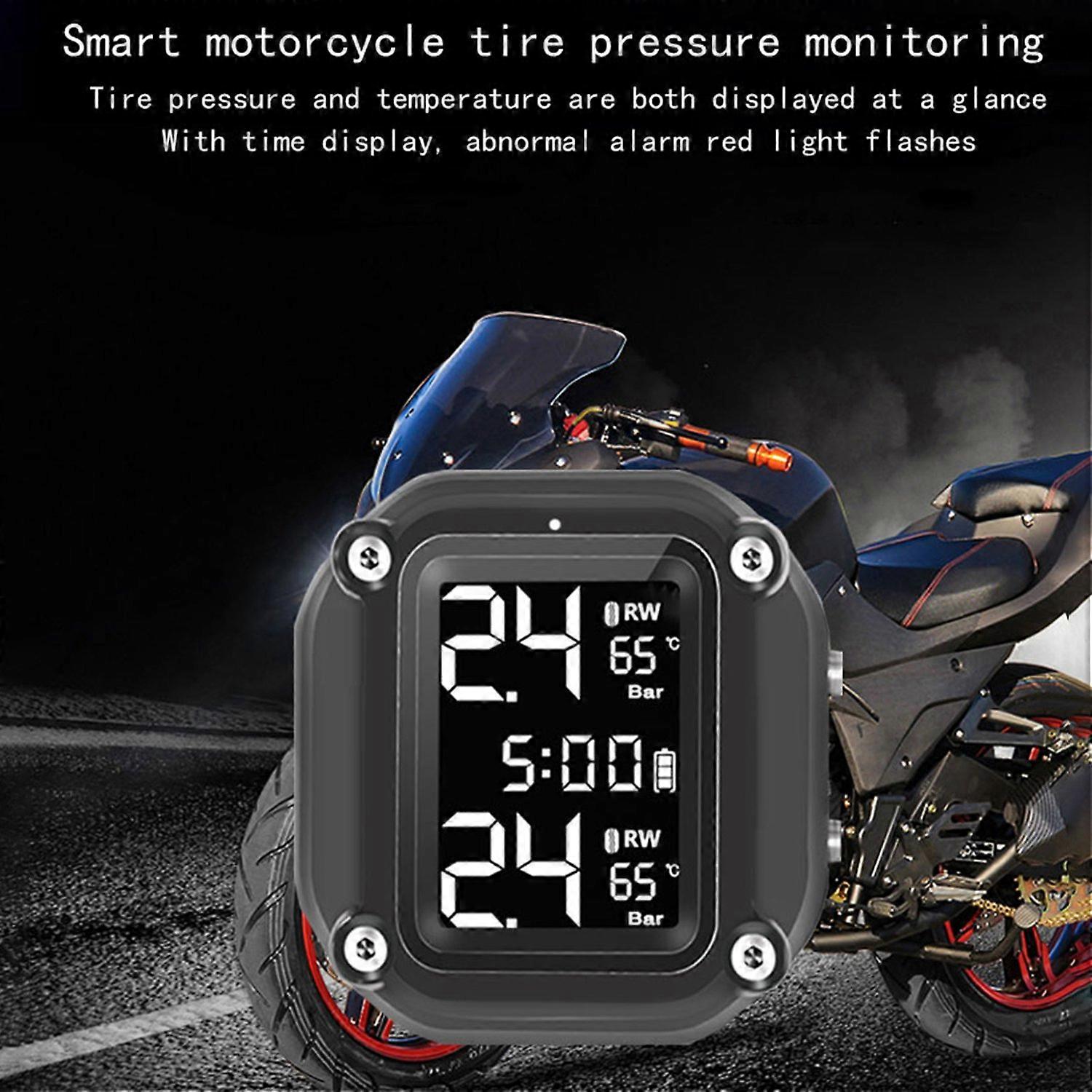 Bezprzewodowy system monitorowania ciśnienia w oponach motocykla Ładowanie USB TPMS dla motocykla z 2 zewnętrznymi