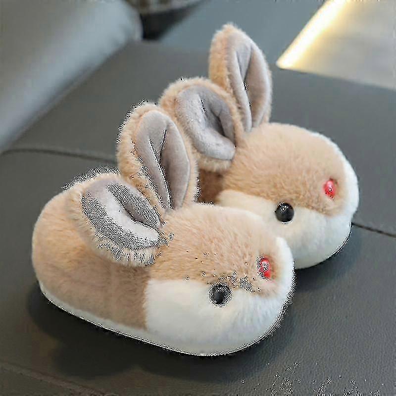 Barn Kanin Tofflor Vinter plysch tofflor halkfria varma sandaler för barn