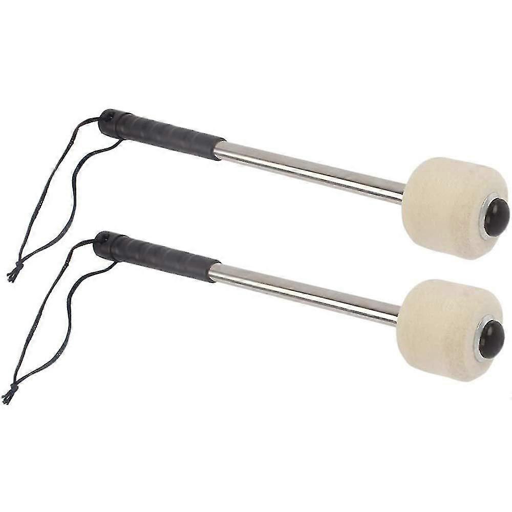 2pcs Bass Drum Mallet Drum Stick With Wool Felt Head Percussion Accessory
