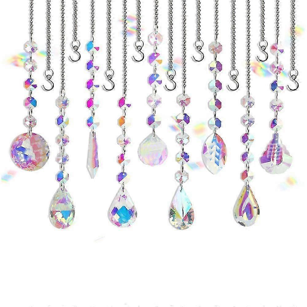 9-عبوات من الكريستال صن الماسك زينة للمنزل ، الثريا ، الحديقة ، زينة شجرة عيد الميلاد