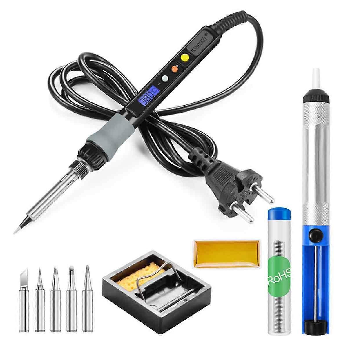 Durable Fast-Heating Adjustable LCD Soldering Iron