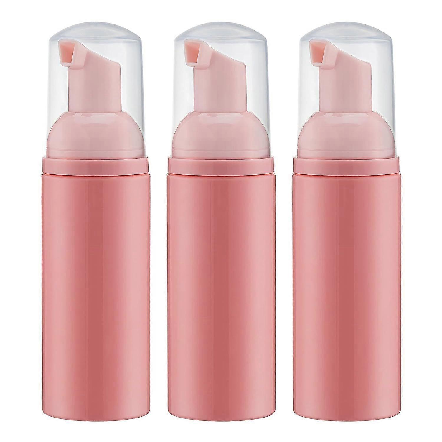 Foam Pump Bottle (Pink), Empty Travel Size Foam Dispenser Pump for Soap Shampoo, Lash Cleanser(60ml, 3PCS)