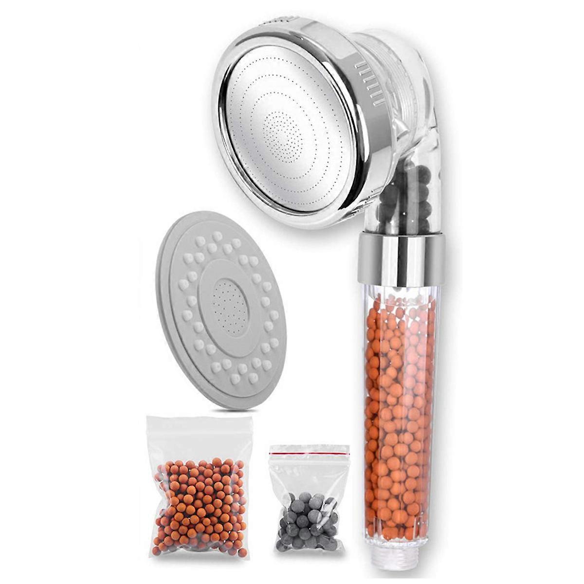 Shower Head Hand Shower 3 Modes with Mineral Beads High Pressure Shower Water Saver and Pack of Additional Mineral Spheres