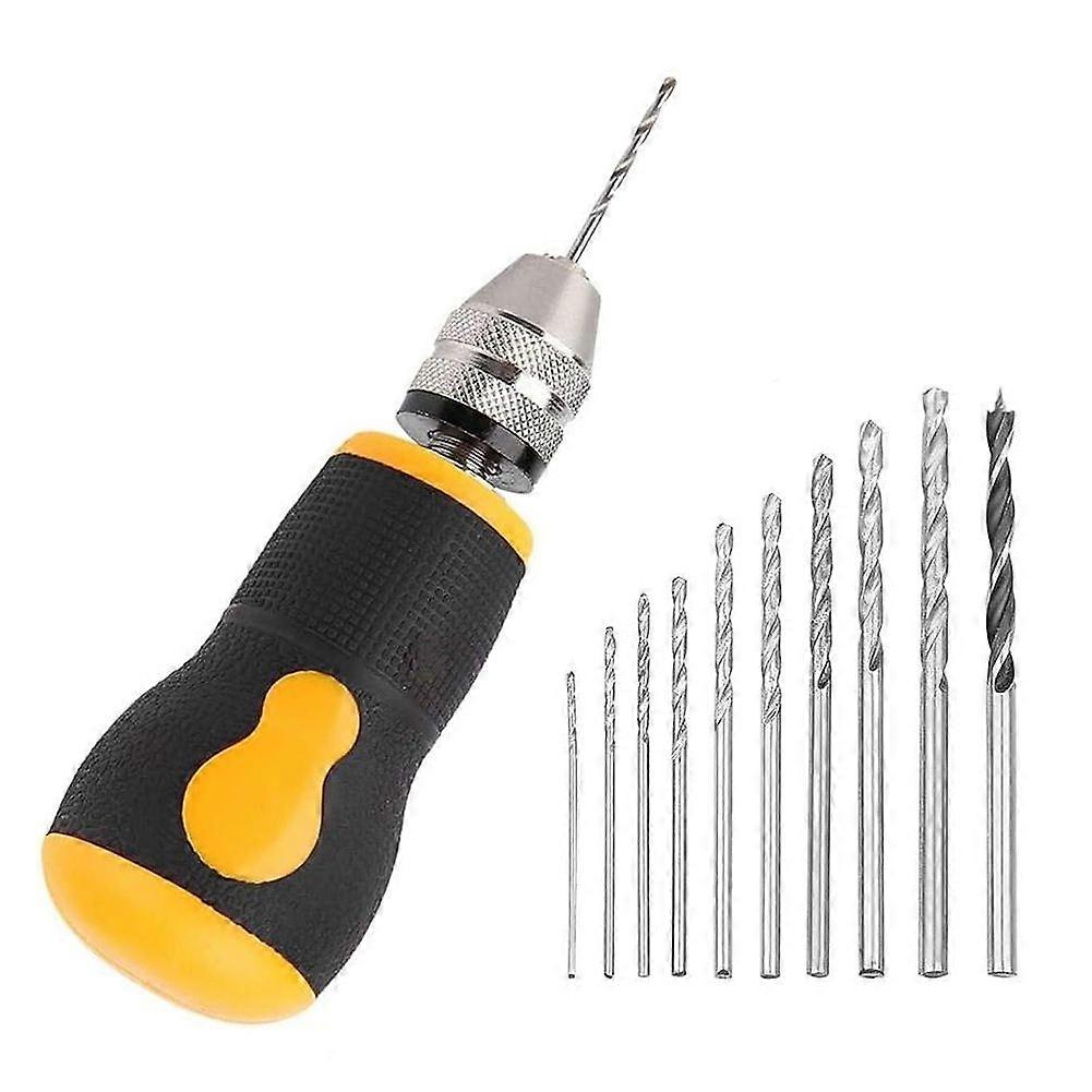 Manual Drill Mini Hand Drill Tool Portable Tool Set Small Hand Drill, Woodworking Hand Drill for Model Jewelry